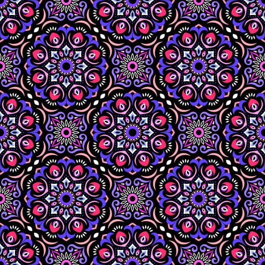 Pink - Purple Mandala Fabric - 209