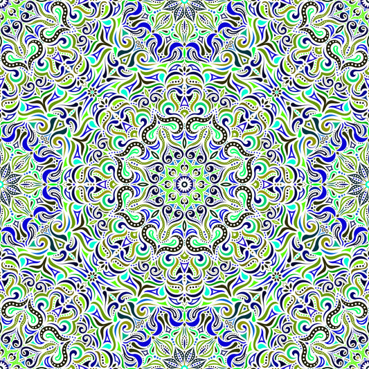 Green - Blue Mandala Fabric 2006.3i