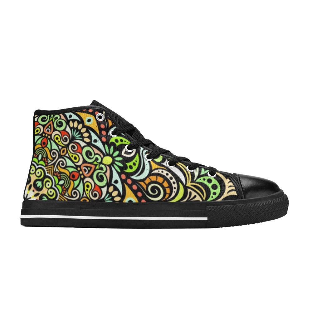 Serenity Mandala High Top Canvas Kid's Shoes