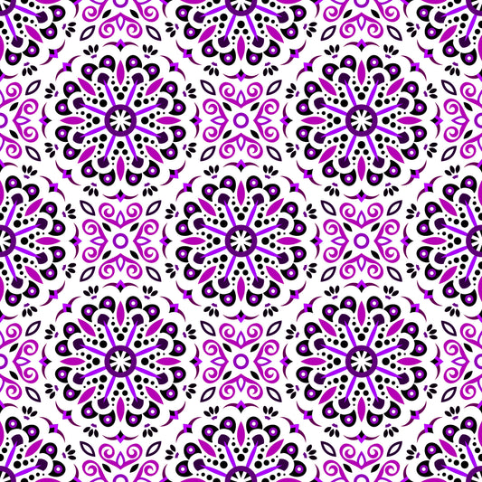 Purple Mandala Fabric - 156i
