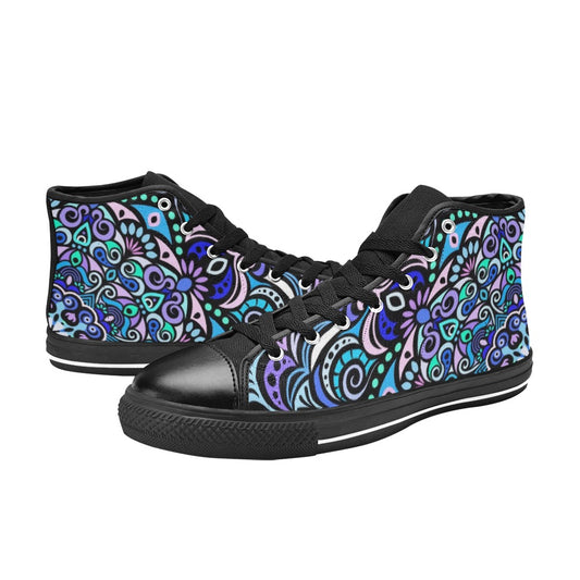Serenity Mandala High Top Canvas Kid's Shoes