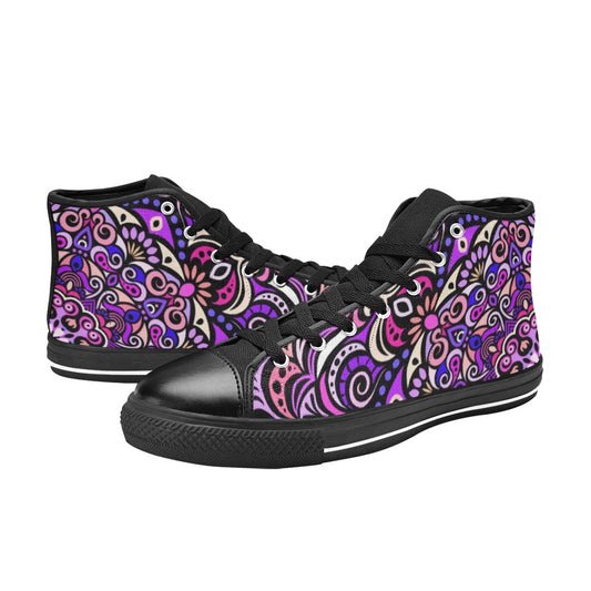 Serenity Mandala High Top Canvas Kid's Shoes