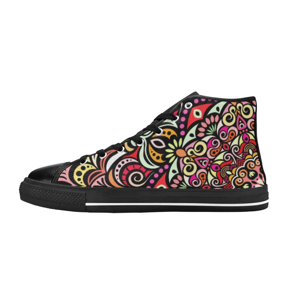 Serenity Mandala High Top Canvas Kid's Shoes