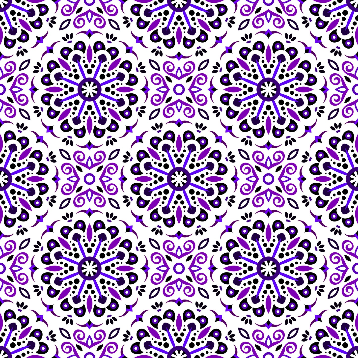 Purple Mandala Fabric - 156i