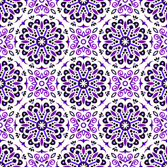 Purple Mandala Fabric - 156i