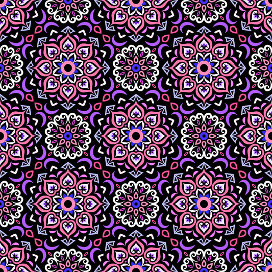 Pink - Purple Mandala Fabric - 213