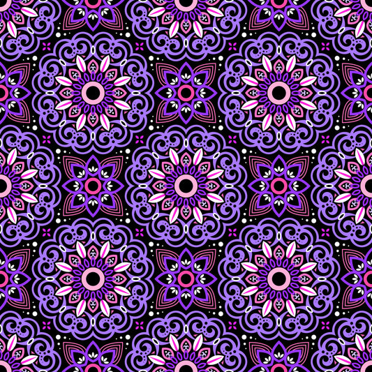 Purple - Pink Mandala Fabric - 149