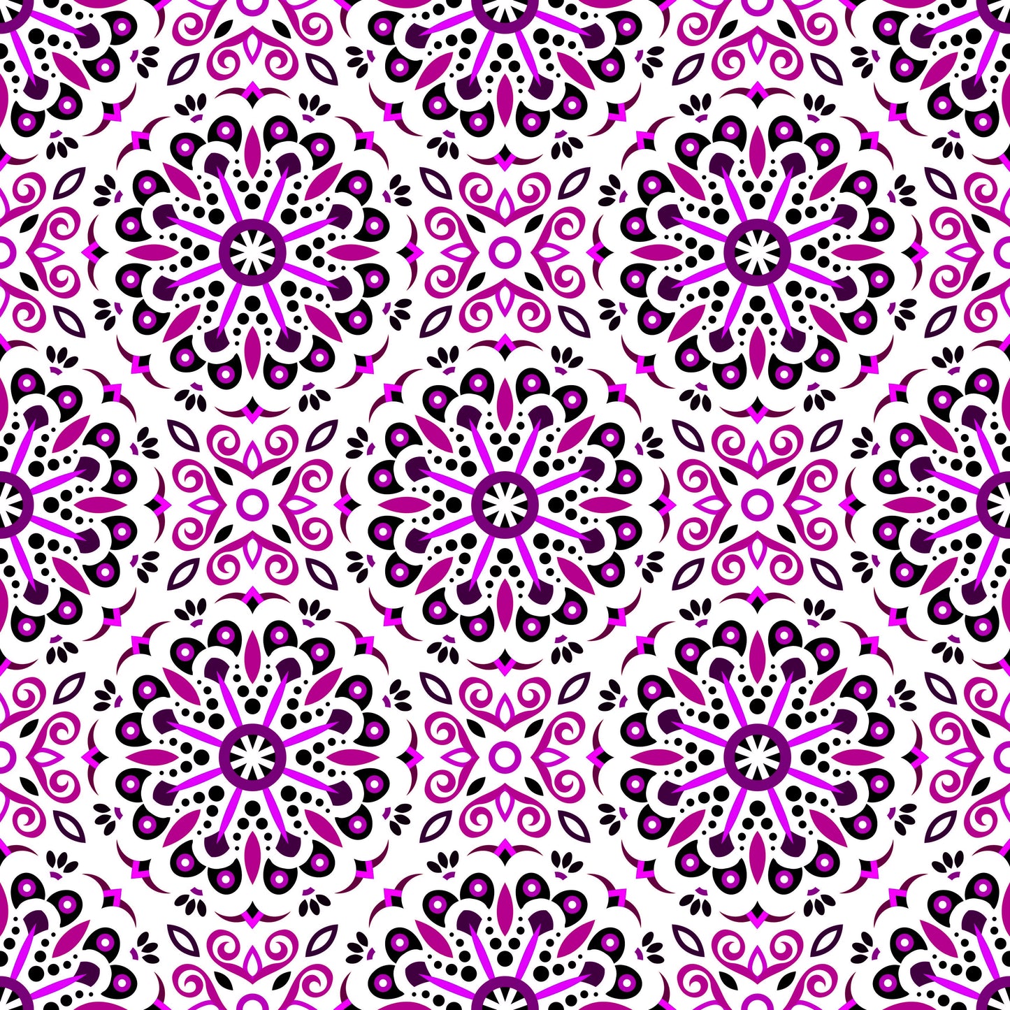 Purple Mandala Fabric - 156i