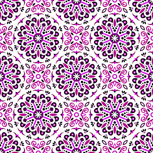 Purple Mandala Fabric - 156i