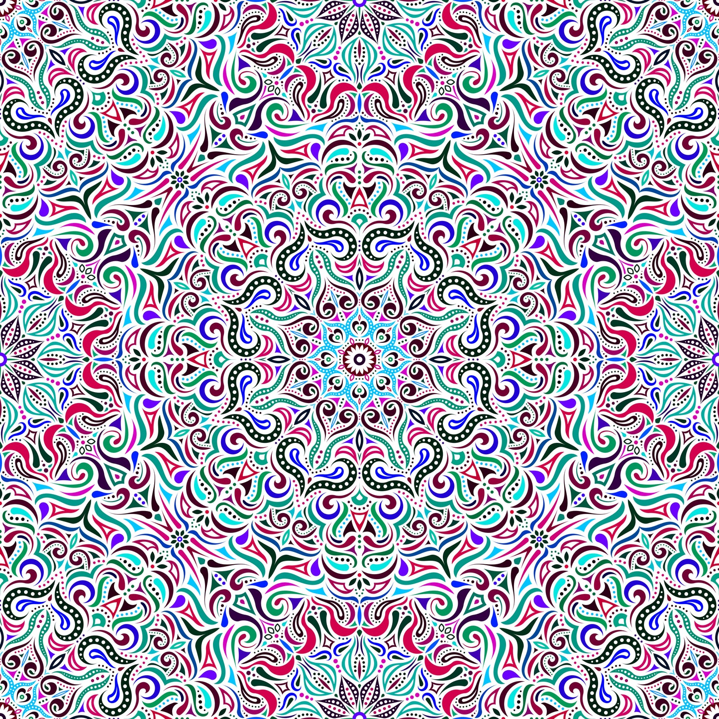 Green - Red - Blue Mandala Fabric 2006.3i