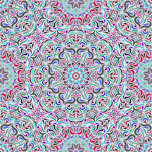 Green - Red - Blue Mandala Fabric 2006.3i