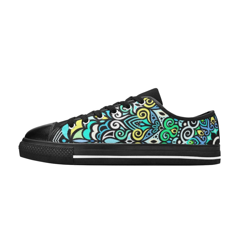 Peace Mandala Canvas Kid's Shoes