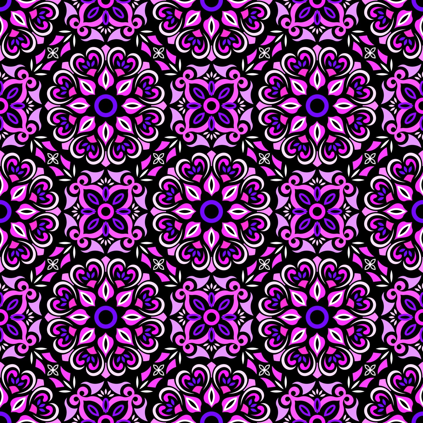 Pink - Purple Mandala Fabric - 206