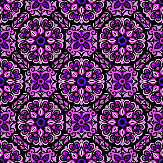 Pink - Purple Mandala Fabric - 206