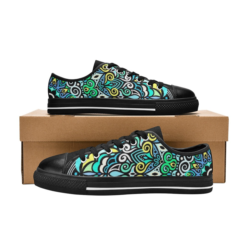 Peace Mandala Canvas Kid's Shoes