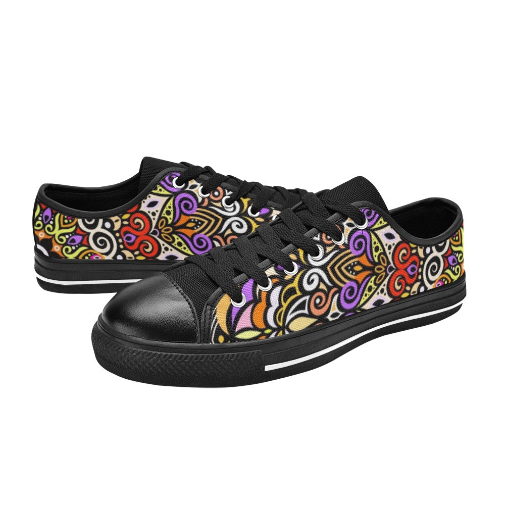 Peace Mandala Canvas Kid's Shoes