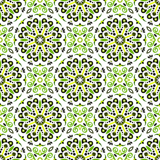 Green Mandala Fabric - 156i