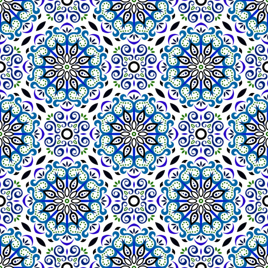 Blue - Green Mandala Fabric - 165i