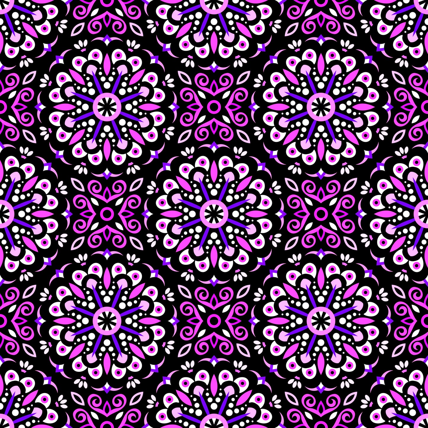 Pink - Purple Mandala Fabric - 156