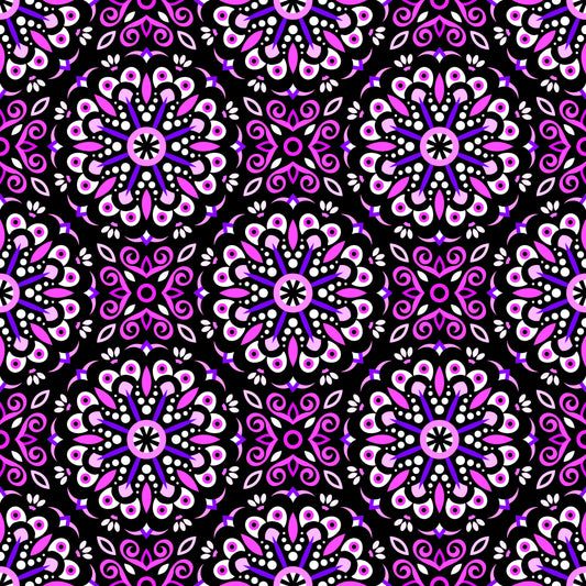 Pink - Purple Mandala Fabric - 156