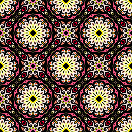 Red - Orange - Yellow Mandala Fabric - 198