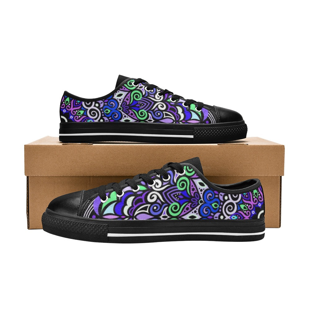 Peace Mandala Canvas Kid's Shoes