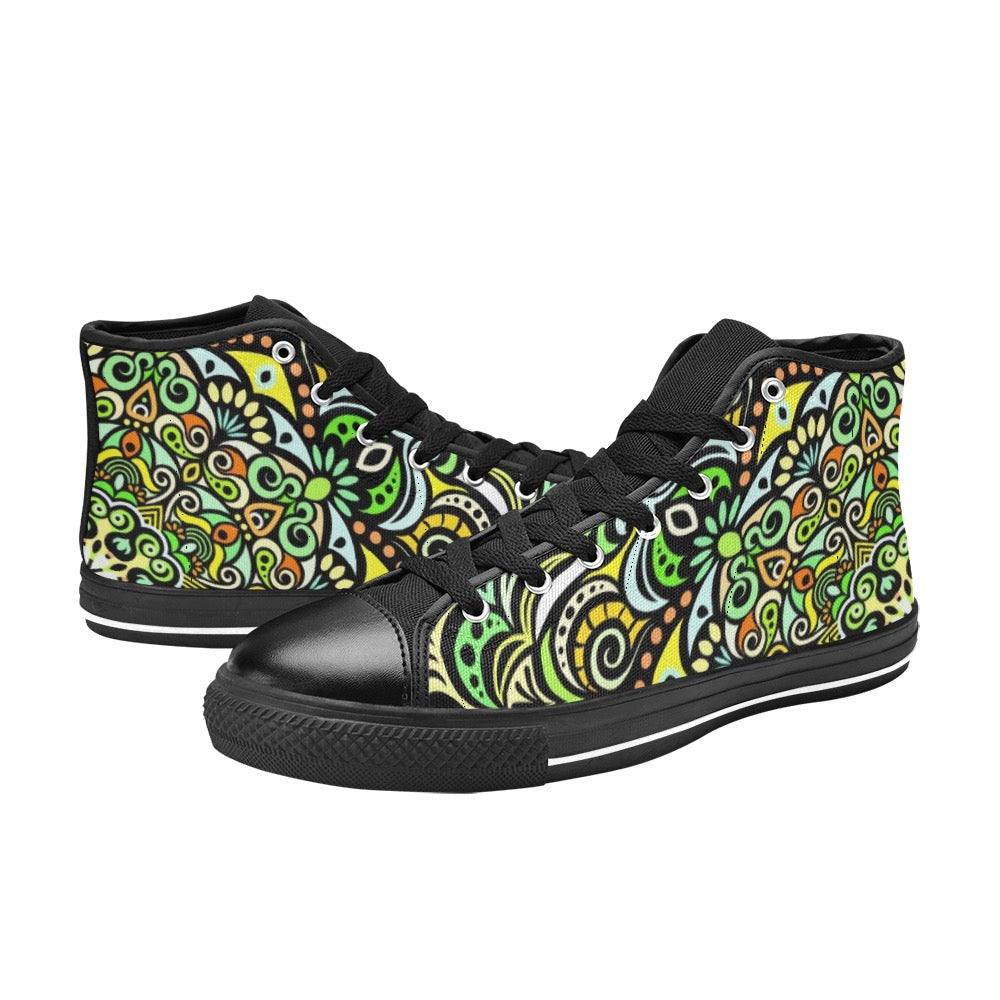 Serenity Mandala High Top Canvas Kid's Shoes