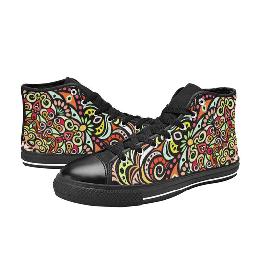 Serenity Mandala High Top Canvas Kid's Shoes
