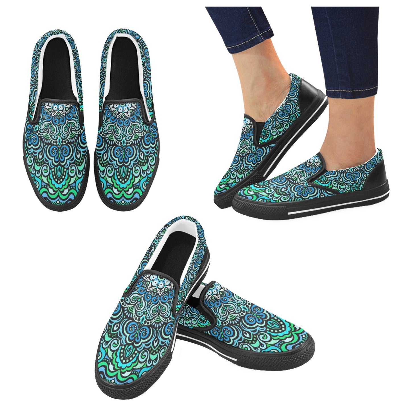 Eternity Mandala Slip-on Canvas Kid's Shoes