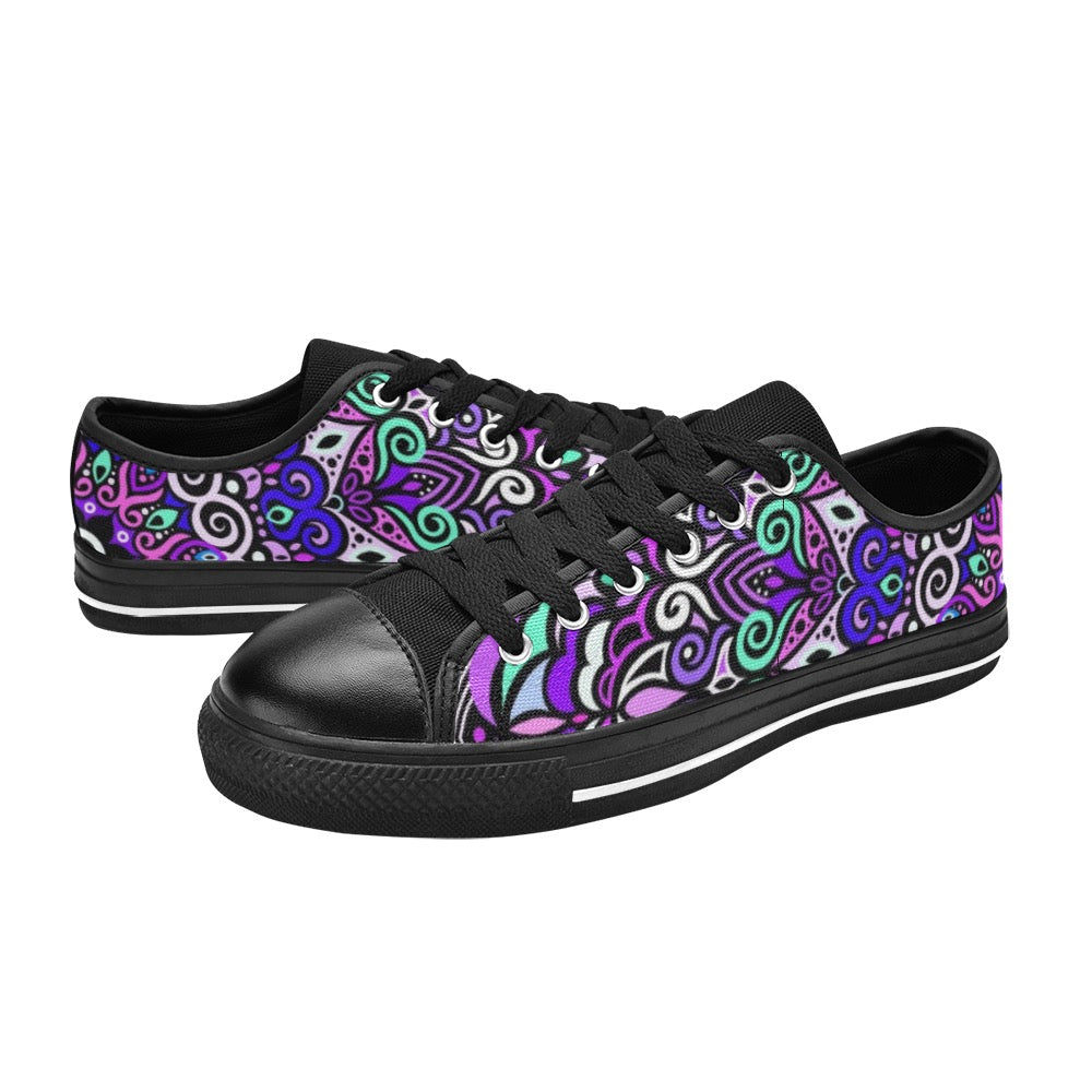 Peace Mandala Canvas Kid's Shoes