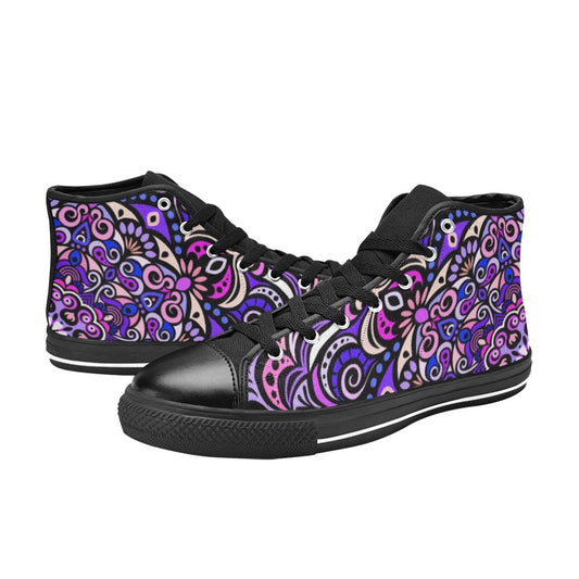 Serenity Mandala High Top Canvas Kid's Shoes