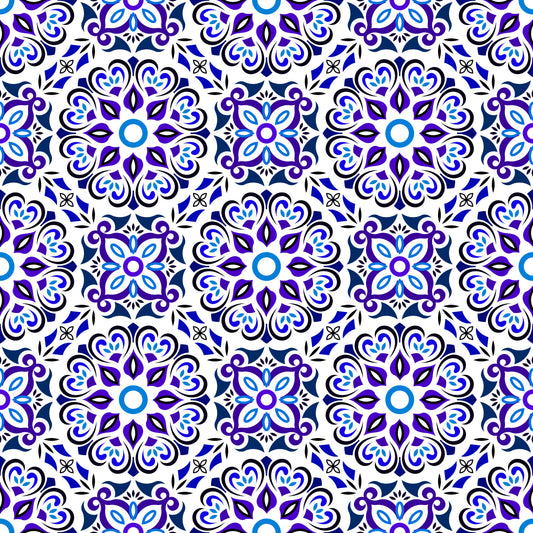 Blue Mandala Fabric - 206i