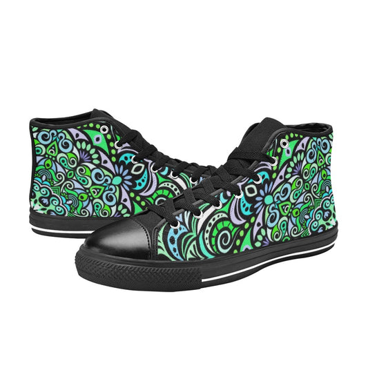 Serenity Mandala High Top Canvas Kid's Shoes