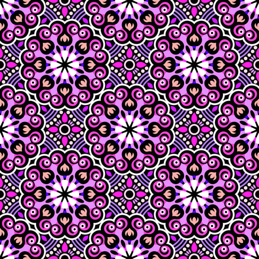Pink - Purple Mandala Fabric - 132