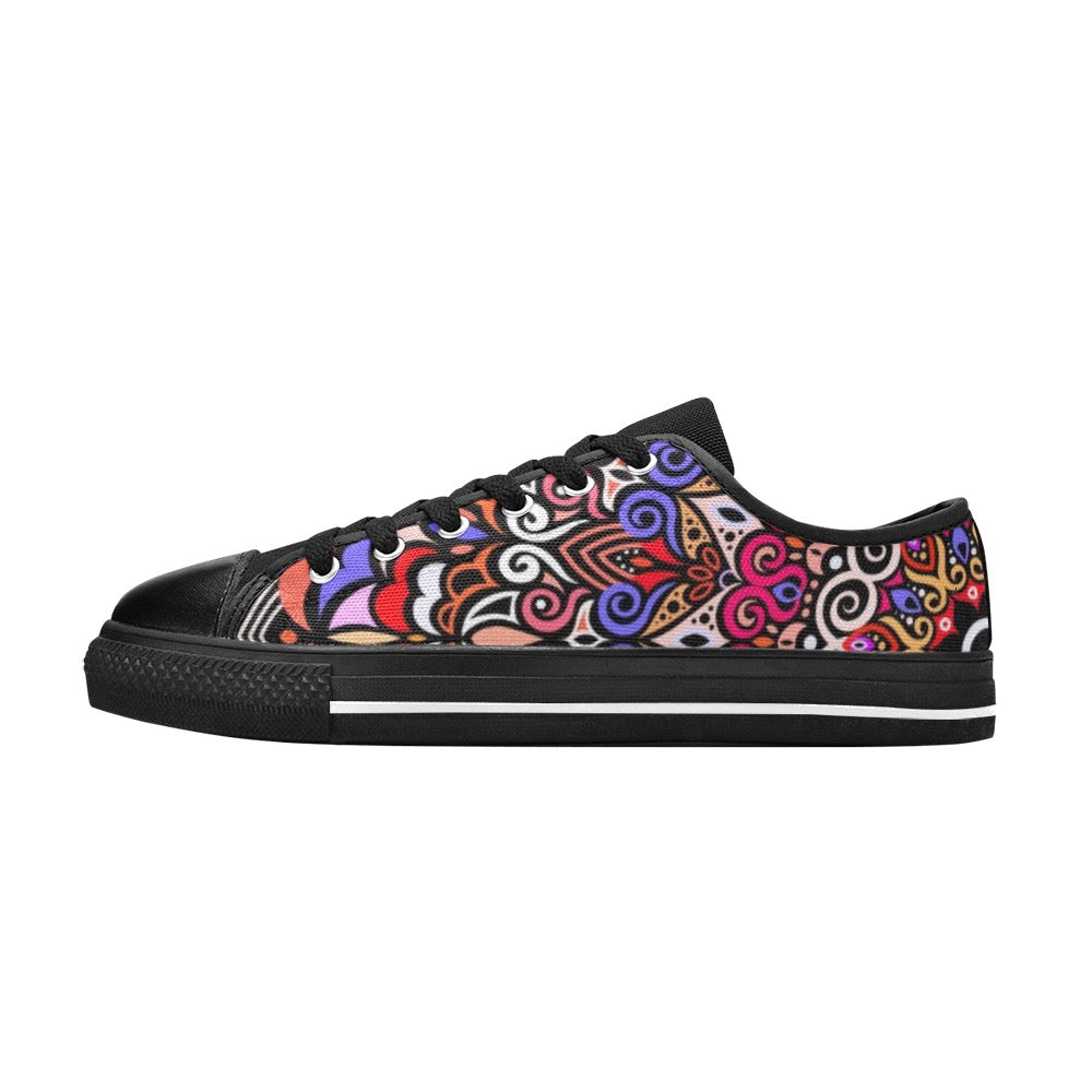Peace Mandala Canvas Kid's Shoes