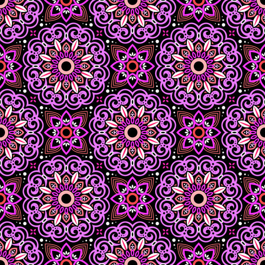 Purple - Red Mandala Fabric - 149
