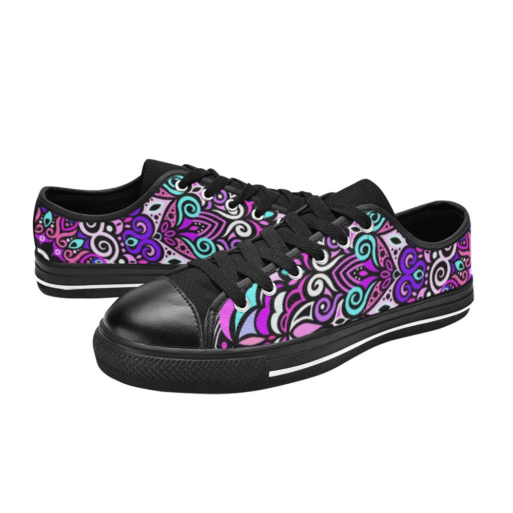 Peace Mandala Canvas Kid's Shoes