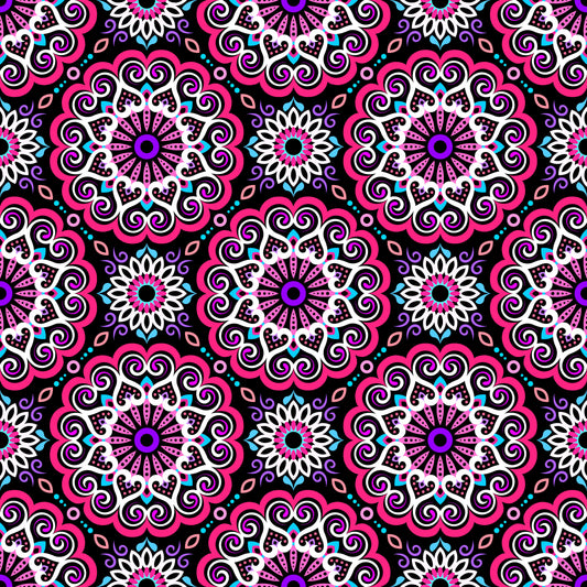 Pink - Purple - Blue Mandala Fabric - 179