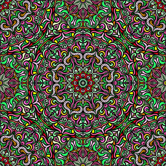 Green - Red - Yellow Mandala Fabric 2006.3
