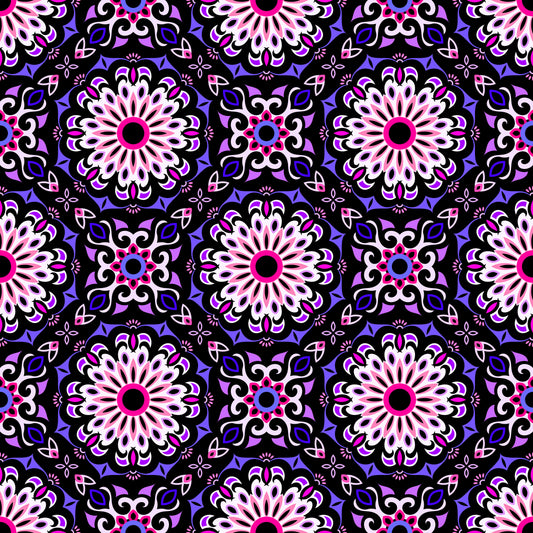 Purple - Pink Mandala Fabric - 198