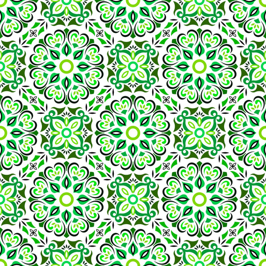 Green Mandala Fabric - 206i