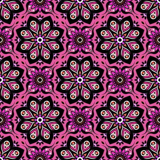 Pink - Orange - Purple Mandala Fabric - 236