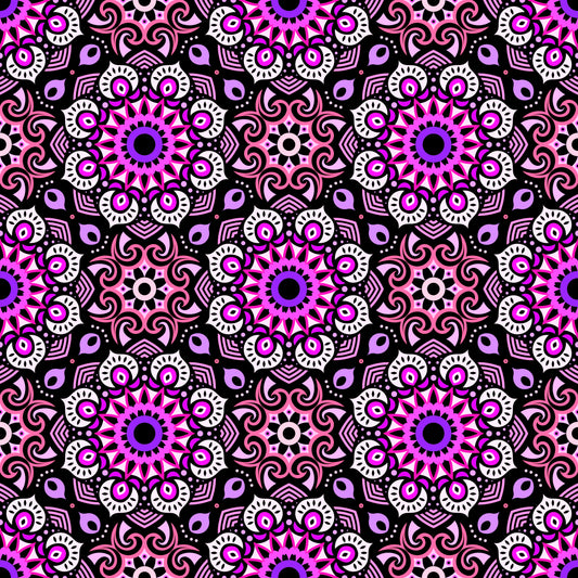 Pink - Purple Mandala Fabric - 193