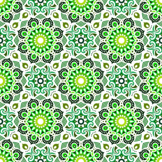 Green Mandala Fabric - 193i