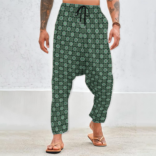 Green - Turquoise Velvet Harem Pants 214