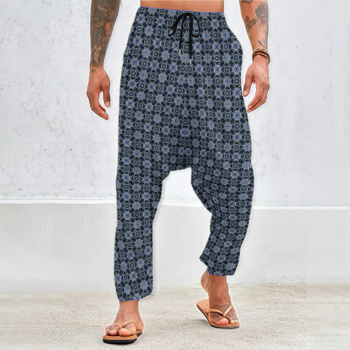 Turquoise - Blue Velvet Harem Pants 214