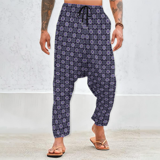 Purple - Turquoise Velvet Harem Pants 214