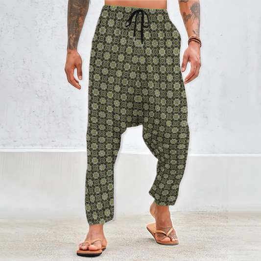 Green - Yellow - Pink Velvet Harem Pants 214