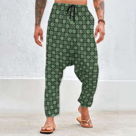 Green - Yellow Velvet Harem Pants 214