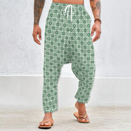 Green - Brown Velvet Harem Pants 214i